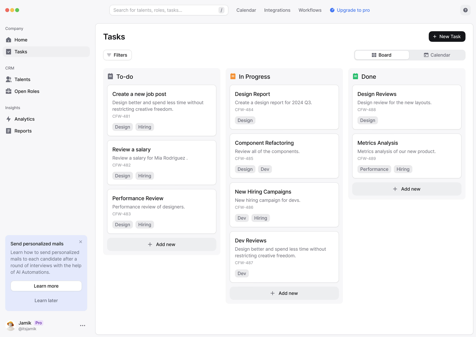 Risker dashboard